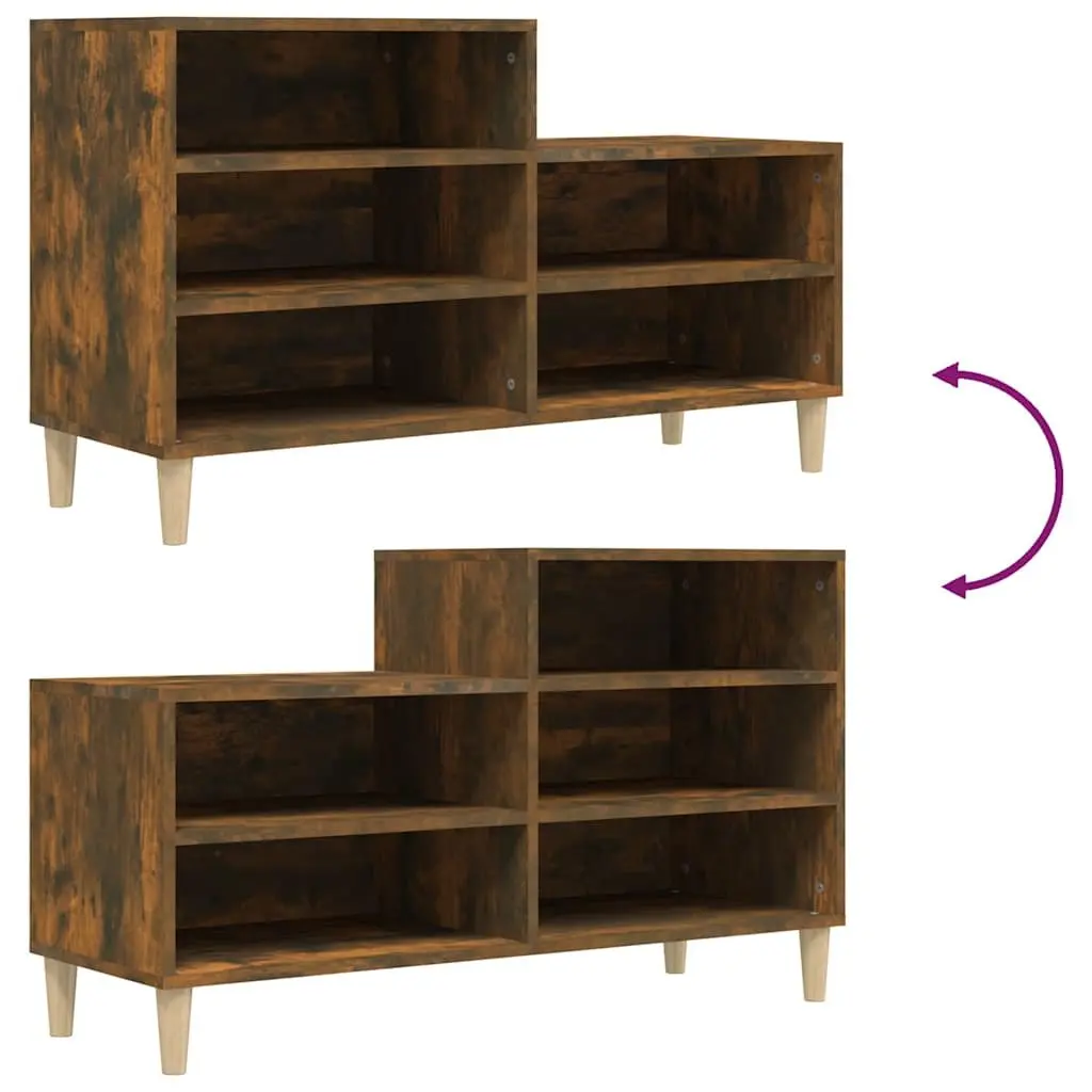 Shoe Cabinet with 5 Compartments Brown Engineered Wood Storage Organiser