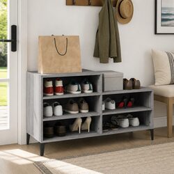 Elevate Your Home with a Grey 5-Shelf Shoe Cabinet