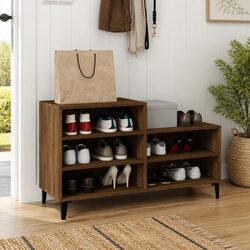 Shoe Cabinet in Brown Oak for Stylish Organization
