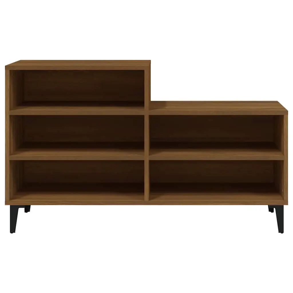 Shoe Cabinet 102x36x60cm Brown Oak Engineered Wood 5 Shelves Storage Rack