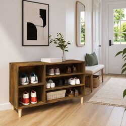 Enhance Your Hallway with This Brown Shoe Cabinet