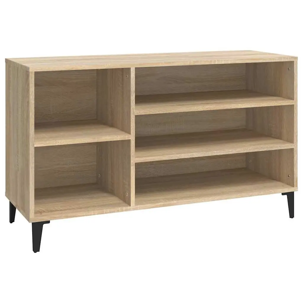 Shoe Storage Cabinet Beige Engineered Wood Multiple Compartment Organiser 102W x 36D x 60H cm