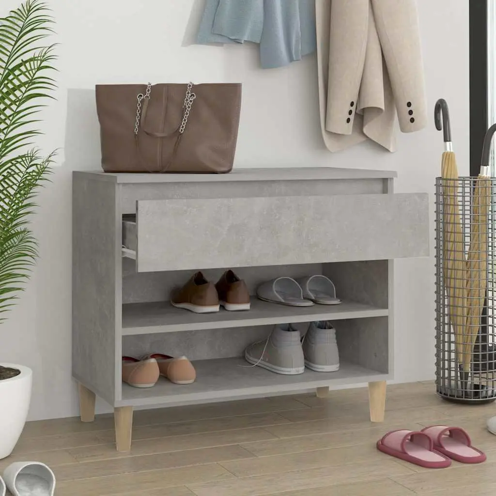 Shoe Cabinet 70x36x60cm Grey Engineered Wood Storage Organiser for Hallway