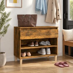 Shoe Cabinet Storage Organiser Brown Engineered Wood 70x36x60cm Hallway