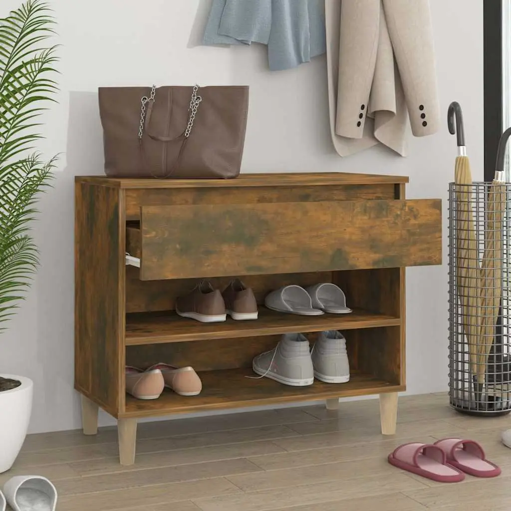Shoe Cabinet Storage Organiser 70x36x60cm Brown Engineered Wood