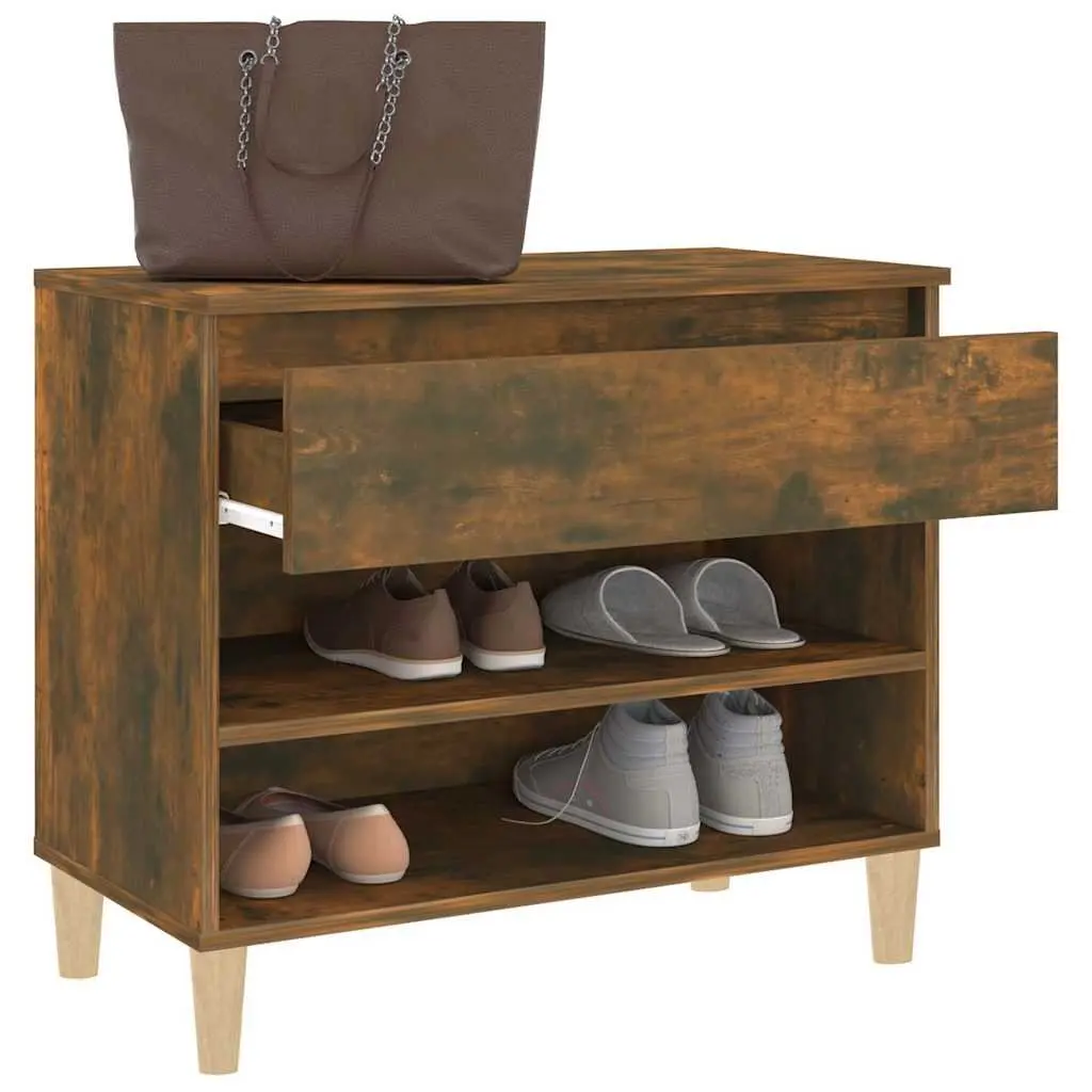 Shoe Cabinet Storage Organiser 70x36x60cm Brown Engineered Wood
