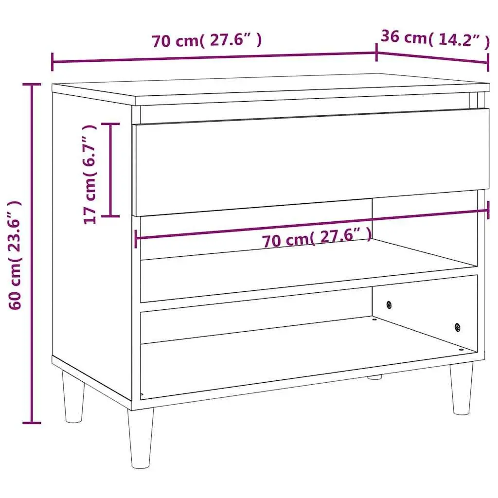 Shoe Cabinet Storage Organiser 70x36x60cm Brown Engineered Wood