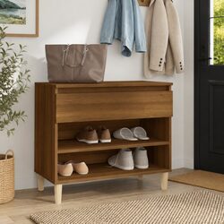 Brown Oak Shoe Cabinet: Organize Your Space Effortlessly