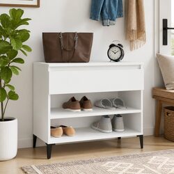Functional Shoe Storage Cabinet White 70x36x60 cm