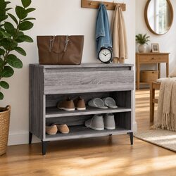 Enhance Your Hallway with a Stylish Grey Shoe Cabinet