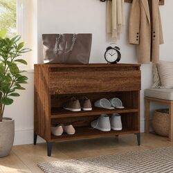 Enhance Your Space with Brown Oak Shoe Cabinet 70x36x60 cm