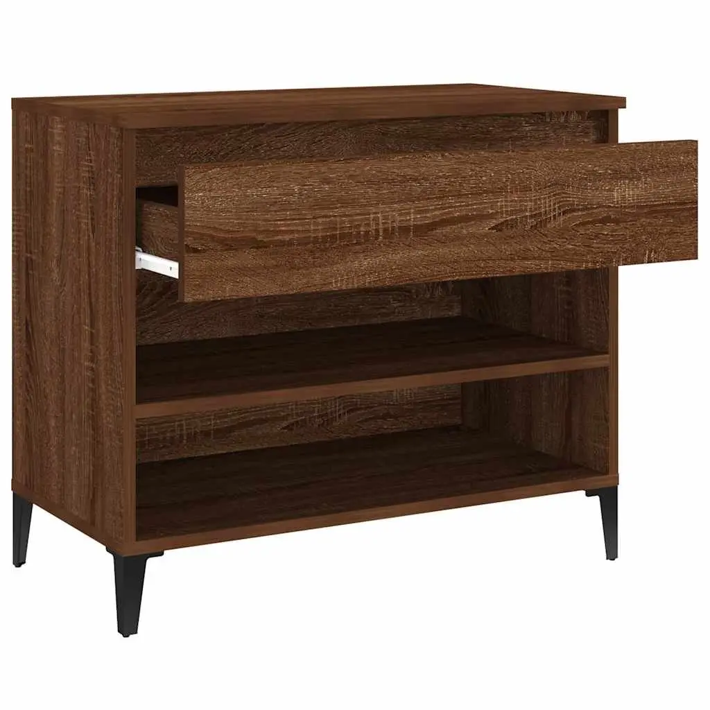 Shoe Cabinet 70x36x60 cm Brown Oak Engineered Wood Storage Organiser