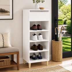 Compact Shoe Organizer in High Gloss White Finish