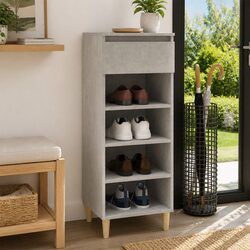 Grey Wooden Shoe Cabinet: Organise with Style
