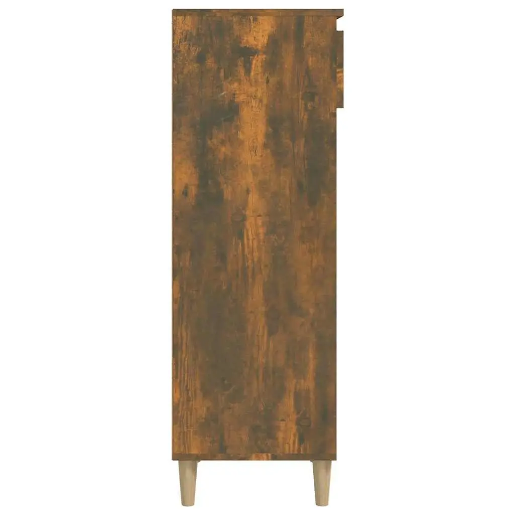 Shoe Cabinet 40x36x105cm Smoked Oak with Drawer and 4 Open Shelves