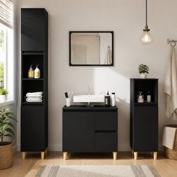 Enhance Your Bathroom's Look with a Black Storage Cabinet