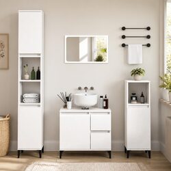 Elevate Your Bathroom Space with a Stylish White Cabinet 30x30x100cm