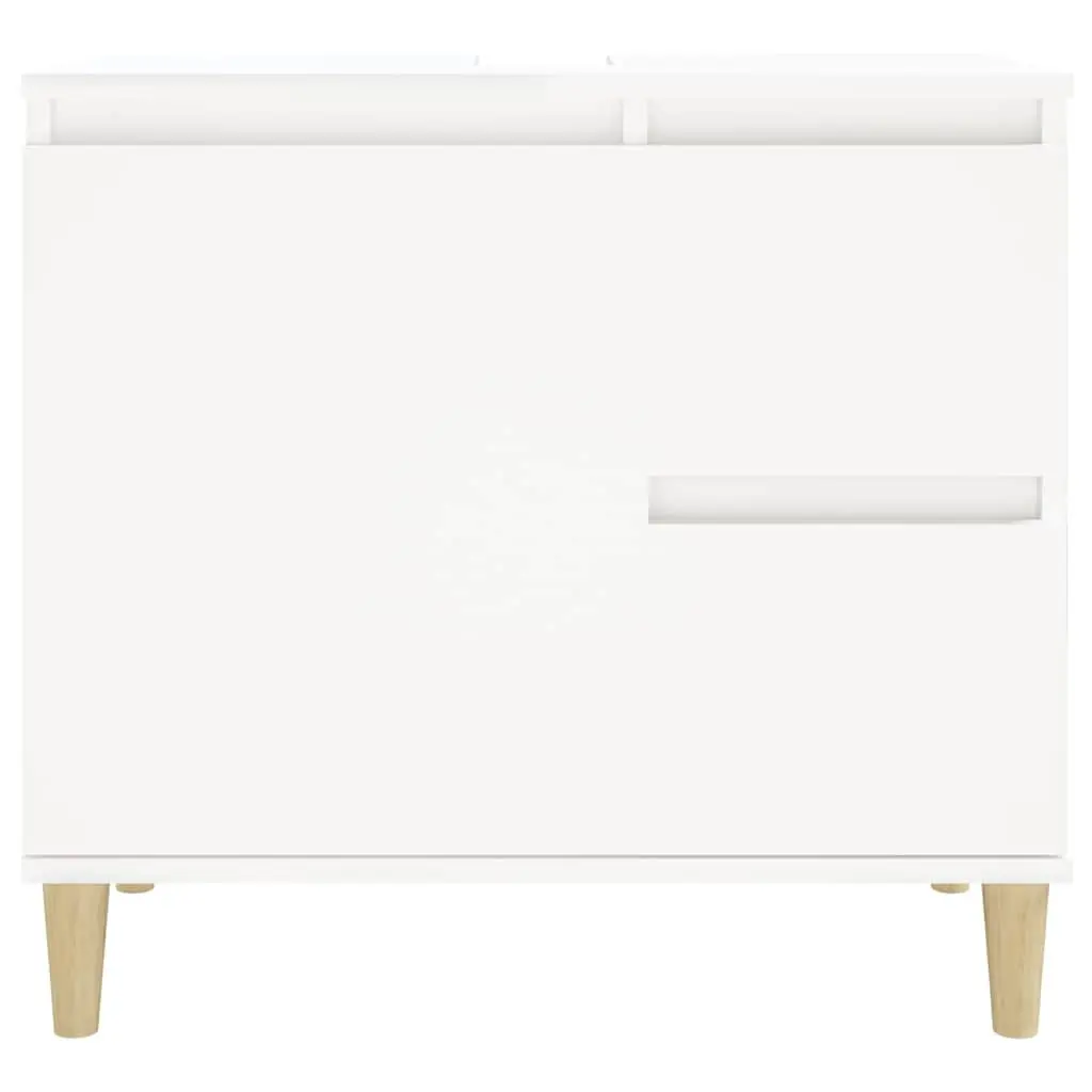 Bathroom Vanity Cabinet White Engineered Wood 2 Drawers 1 Door Compartment