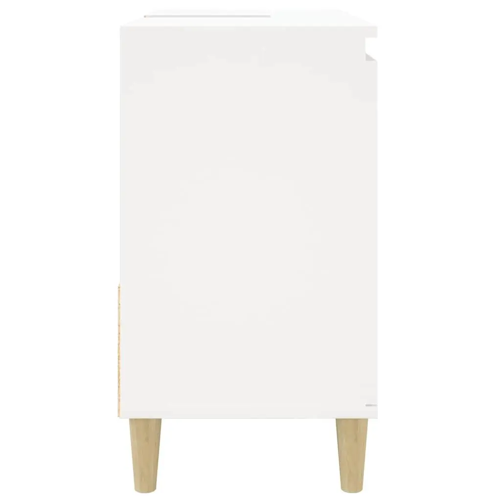 Bathroom Vanity Cabinet White Engineered Wood 2 Drawers 1 Door Compartment