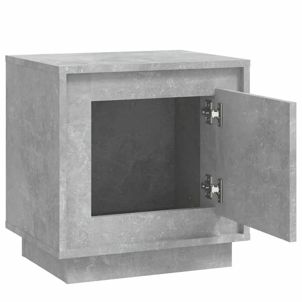 Bedside Cabinet 44x35x45cm Grey Engineered Wood Nightstand Storage Table Set of 2