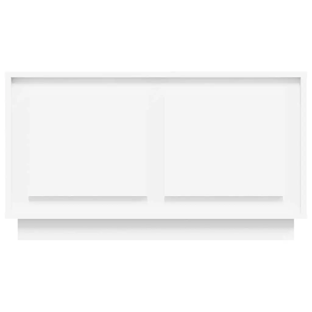TV Cabinet 80x35x45cm White Engineered Wood Media Unit with 2 Compartment Door Storage