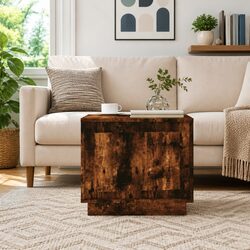 Stylish Smoked Oak Coffee Table with Hinged Storage