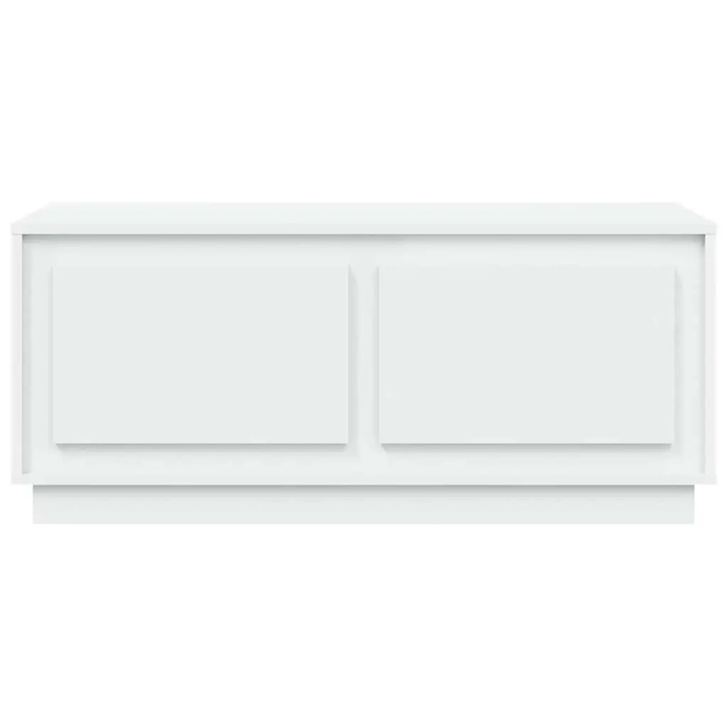 Coffee Table 102x50x44 cm White with Storage Compartments Engineered Wood