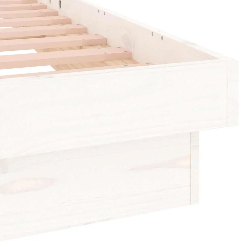 LED Bed Frame 150x200cm Solid Pine Wood with Colourful LED Lights and Remote Control