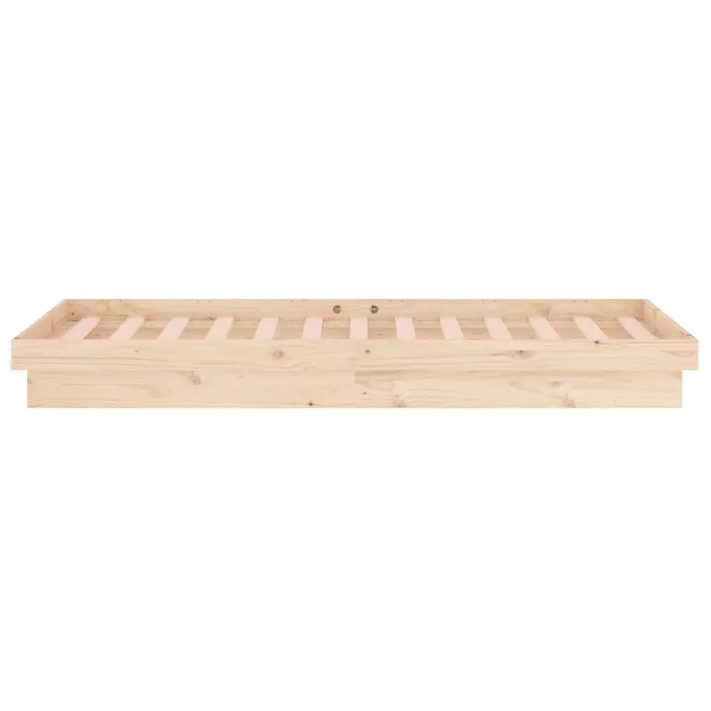 Solid Wood Bed Frame 90x190 cm Brown LED Lights Remote Control