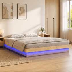 Revamp Your Bedroom with LED Lights Bed Frame 135x190 cm
