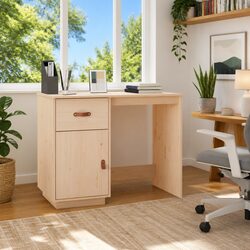 Enhance Your Workspace with a Solid Pine Desk 95x50x75 cm