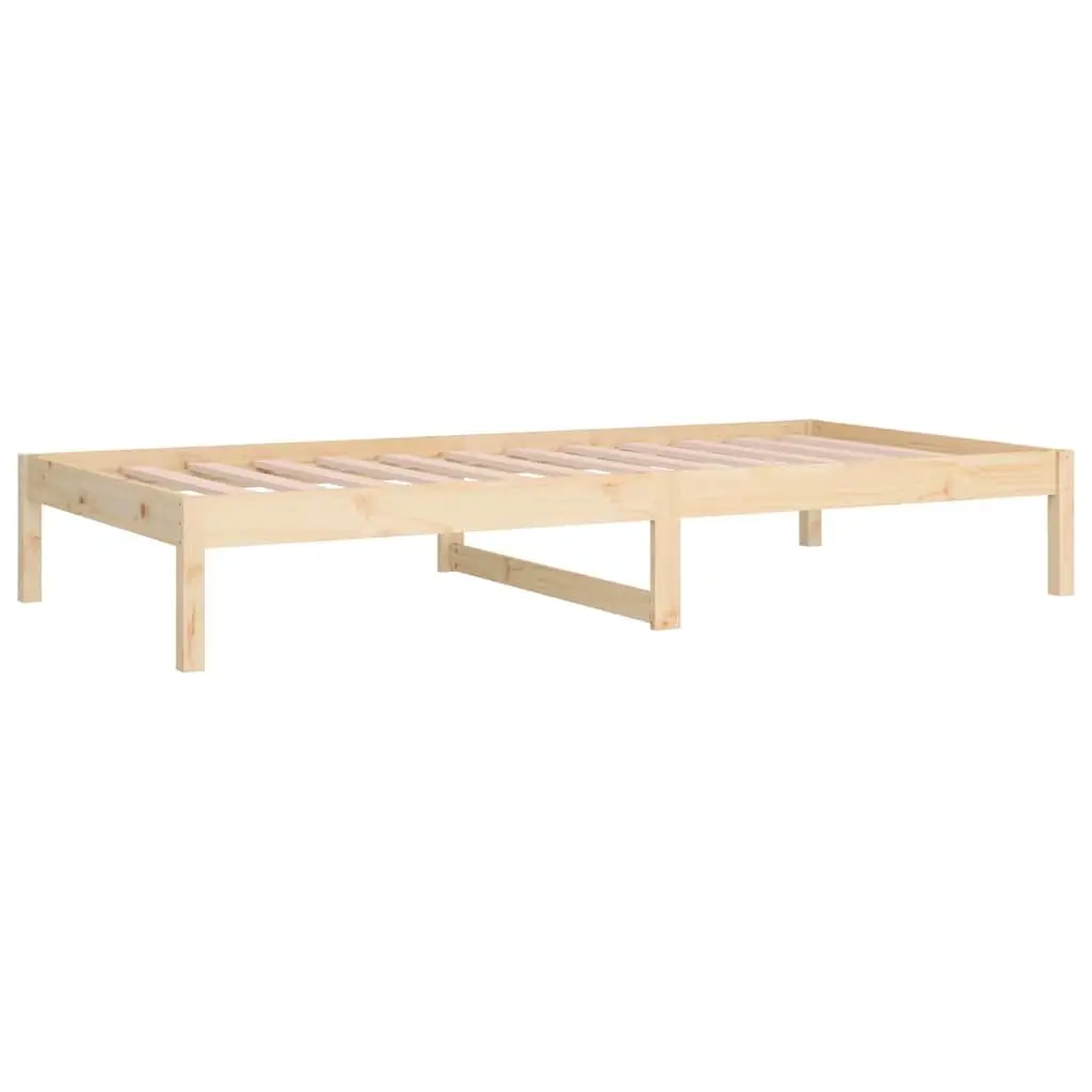 Day Bed Frame 90x190 cm Solid Pine Wood Slatted Base with Under-bed Storage