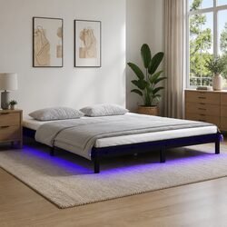 Elevate Your Bedroom with a Black LED Bed Frame 135x190 cm