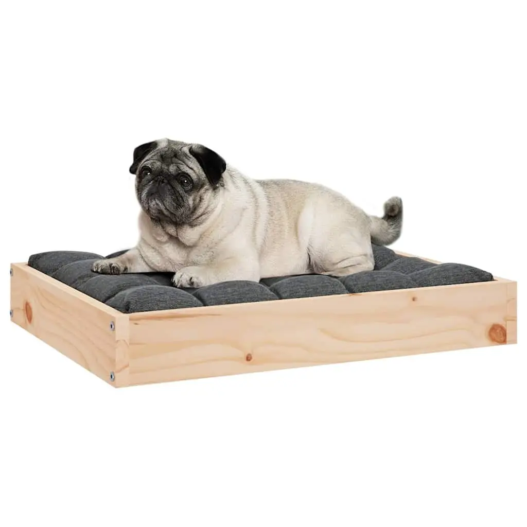Dog Bed Rectangular 61.5x49x9 cm Solid Wood Pine Sturdy Frame