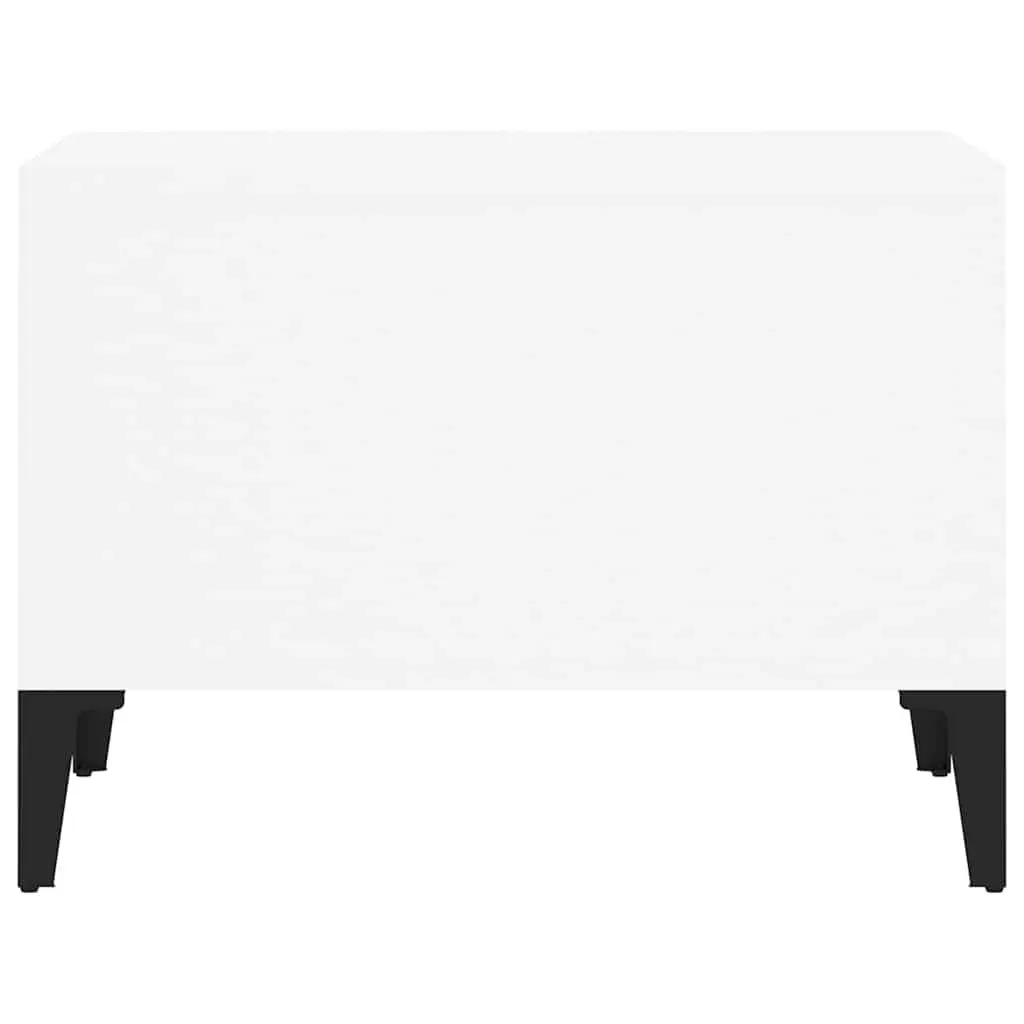 Coffee Table White 60x50x36.5 cm Storage Compartments Industrial Design Side
