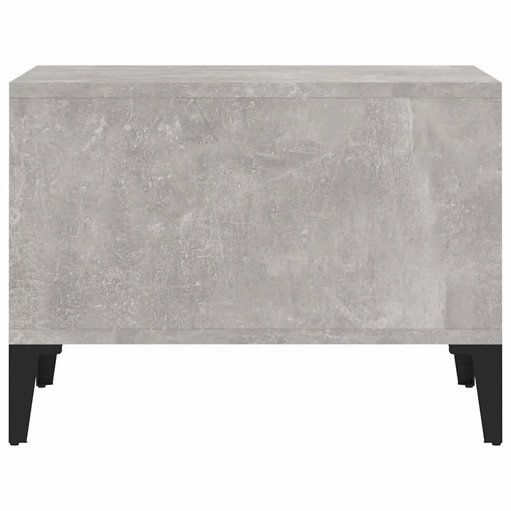 Industrial Style Coffee Table Grey Engineered Wood Open Storage Compartments Metal Feet 60x50x36.5 cm