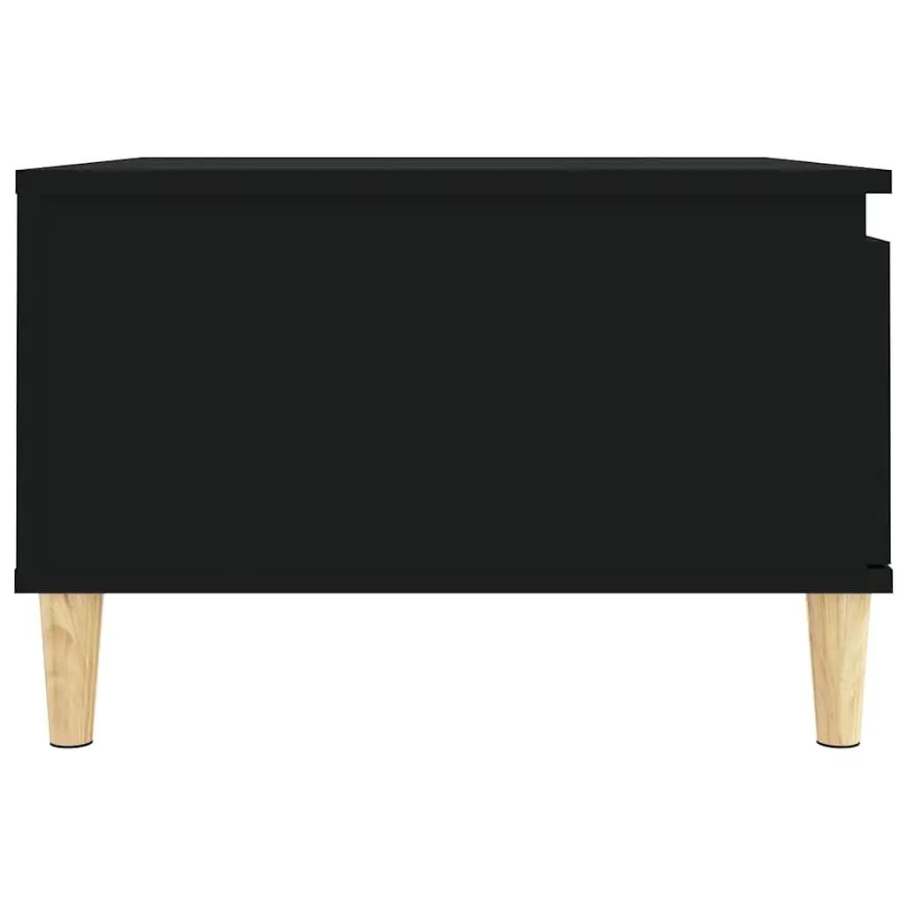 Coffee Table Black 55x55x36.5cm Open Compartment Drawer Storage
