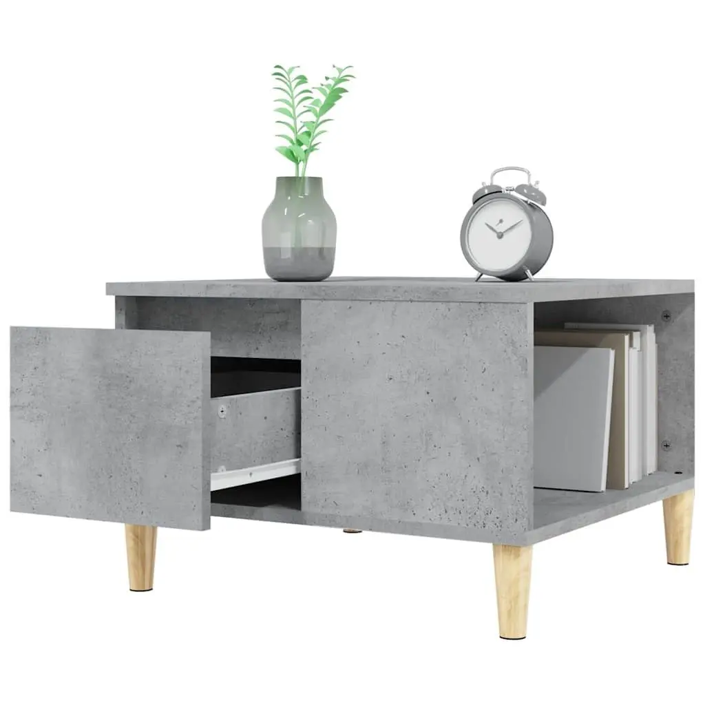Coffee Table Grey 55x55x36.5 cm with Storage Drawer Open Compartment