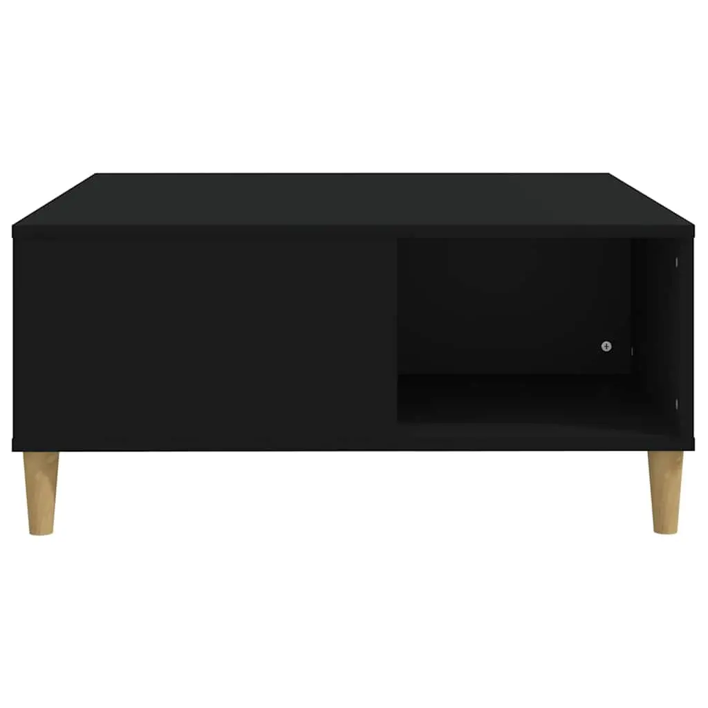 Black Coffee Table with Storage Compartments Modern Accent Furniture