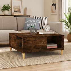 Coffee Table with Storage Compartments Brown Engineered Wood 80x80x36.5cm