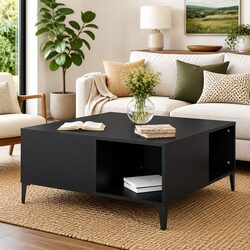 Elevate Your Living Space with This Modern Black Coffee Table