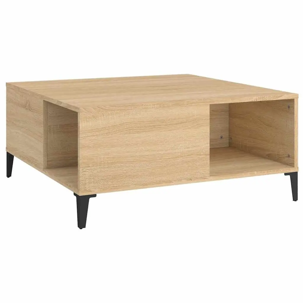 Coffee Table Brown Engineered Wood Storage Compartments Modern Living Room Furniture