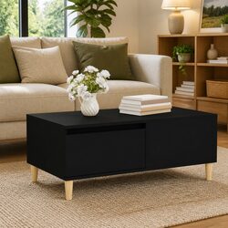 Black Coffee Table 90x50x36.5 cm: Elevate Your Living Room
