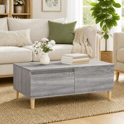 Modern Coffee Table in Grey with Elegant Storage Options