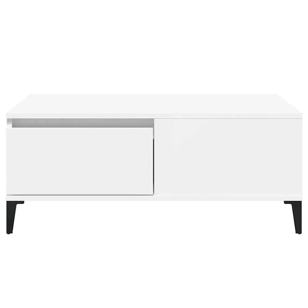 Coffee Table 90x50cm White Storage Drawer Modern Living Room Accent Furniture