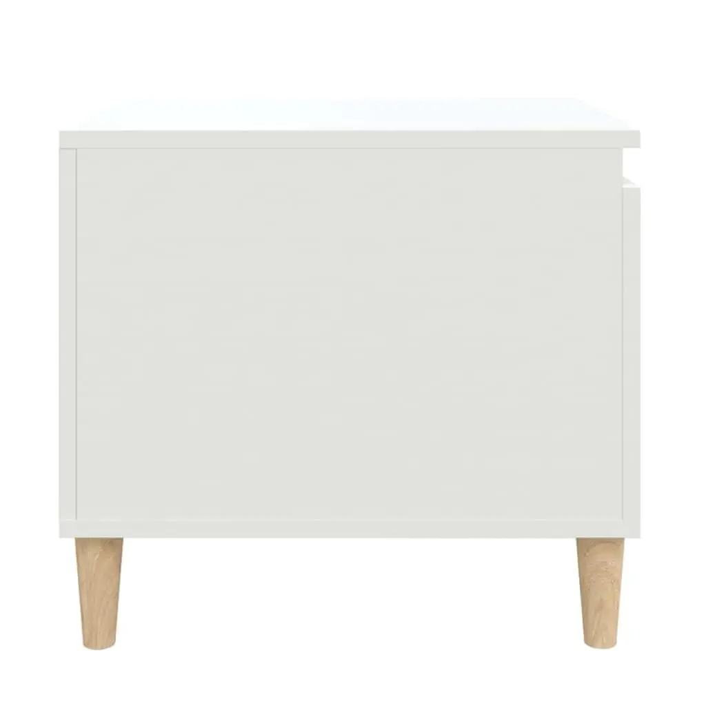 Coffee Table White Engineered Wood with Storage Compartment and Shelf for Living Room 100x50x45cm