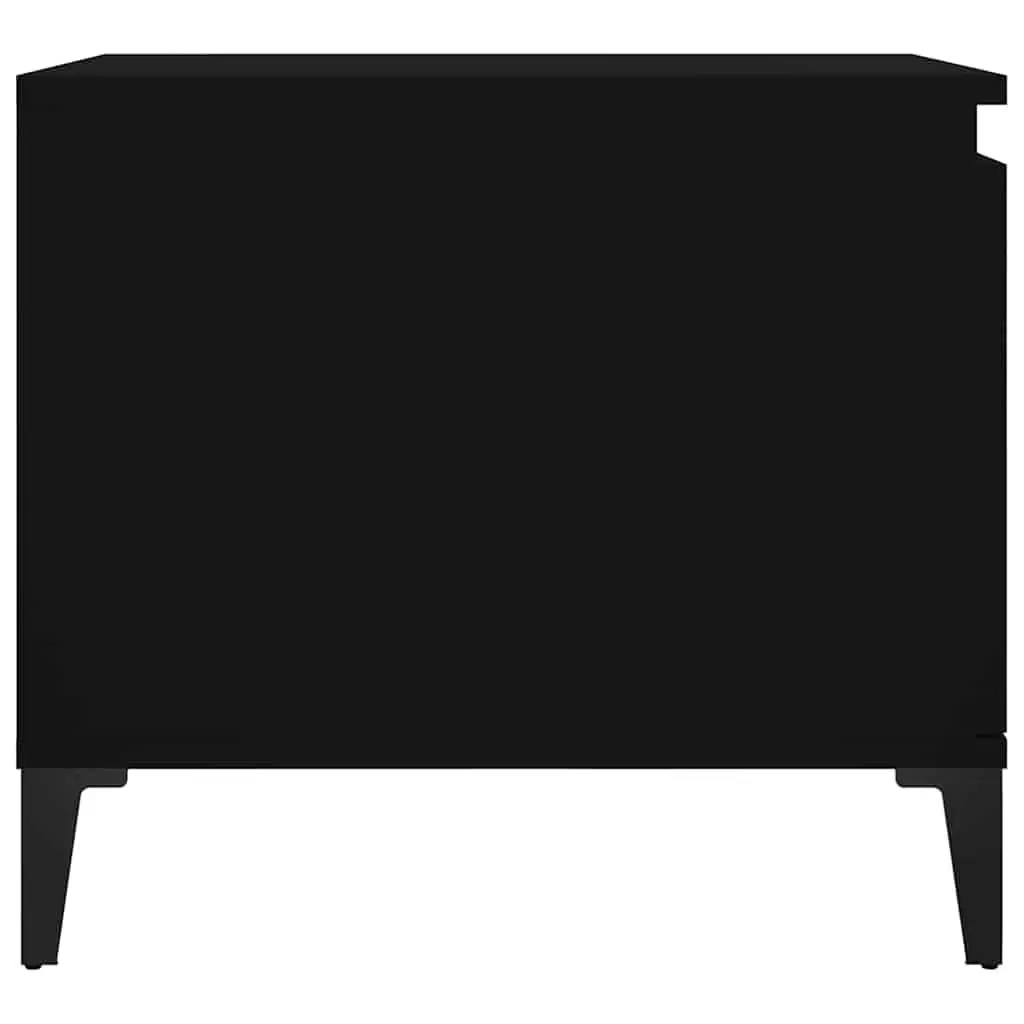 Coffee Table Black Engineered Wood Storage Compartment Shelf Living Room Accent