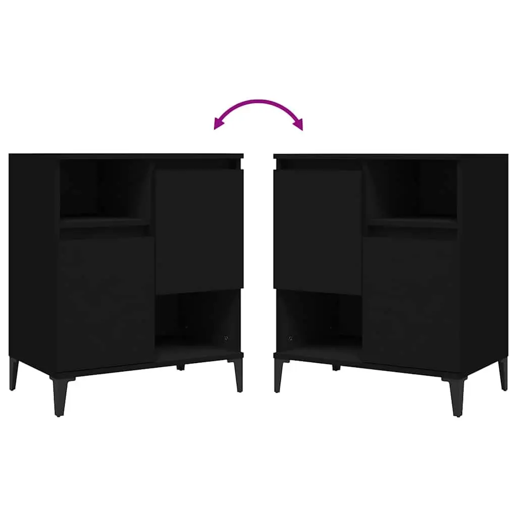 Sideboard Black 60x35x70 cm Engineered Wood Storage Cabinet Buffet Furniture