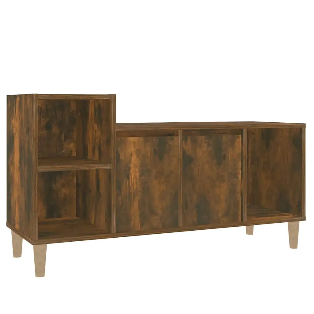 TV Cabinet 100x35x55cm Smoked Oak Engineered Wood Storage Unit