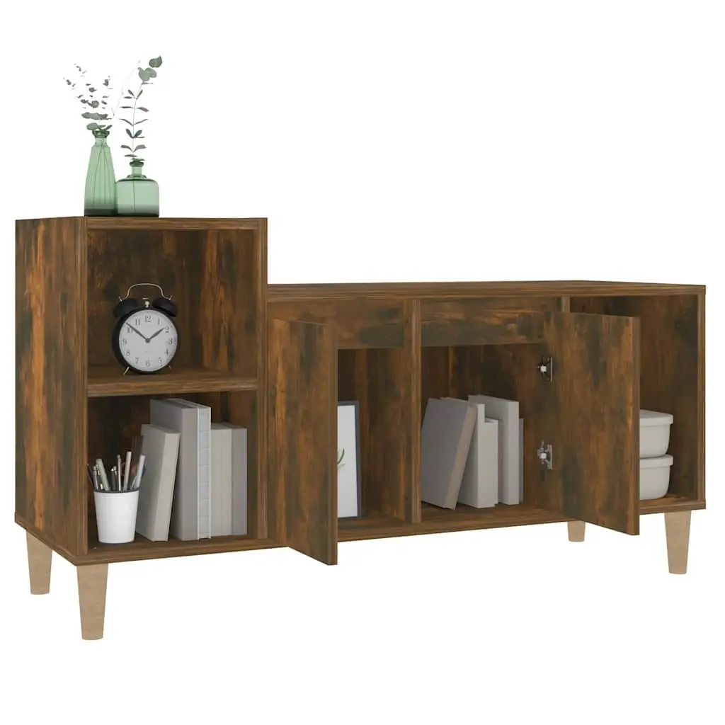 TV Cabinet 100x35x55cm Smoked Oak Engineered Wood Storage Unit